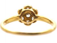 Edwardian 18ct Gold & Platinum Diamond Daisy Cluster Ring by Charles Green & Sons