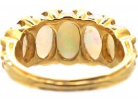 Edwardian 18ct Gold Five Stone Opal Ring