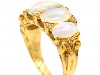 Edwardian 18ct Gold Five Stone Opal Ring