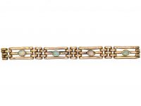 Edwardian 9ct Gold Gate Bracelet set with Opals