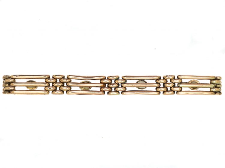 Edwardian 9ct Gold Gate Bracelet set with Opals