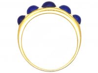 Victorian 18ct Gold Ring set with Five Cabochon Cut Lapis Lazuli