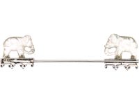 Art Deco Carved Rock Crystal Elephant Brooch
