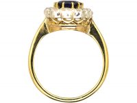 Edwardian 18ct Gold, Sapphire & Diamond Cluster Ring