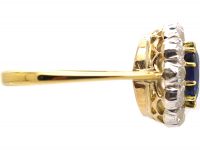 Edwardian 18ct Gold, Sapphire & Diamond Cluster Ring