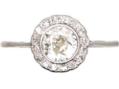 Edwardian Platinum, Diamond Cluster Ring
