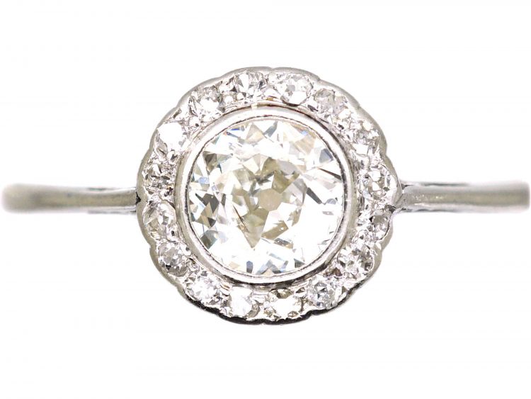 Edwardian Platinum, Diamond Cluster Ring