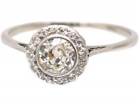 Edwardian Platinum, Diamond Cluster Ring