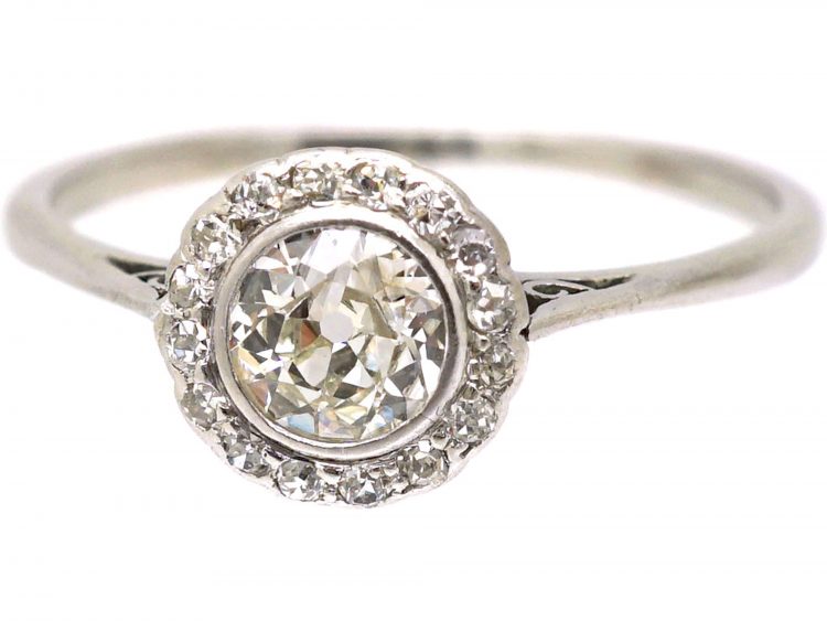 Edwardian Platinum, Diamond Cluster Ring