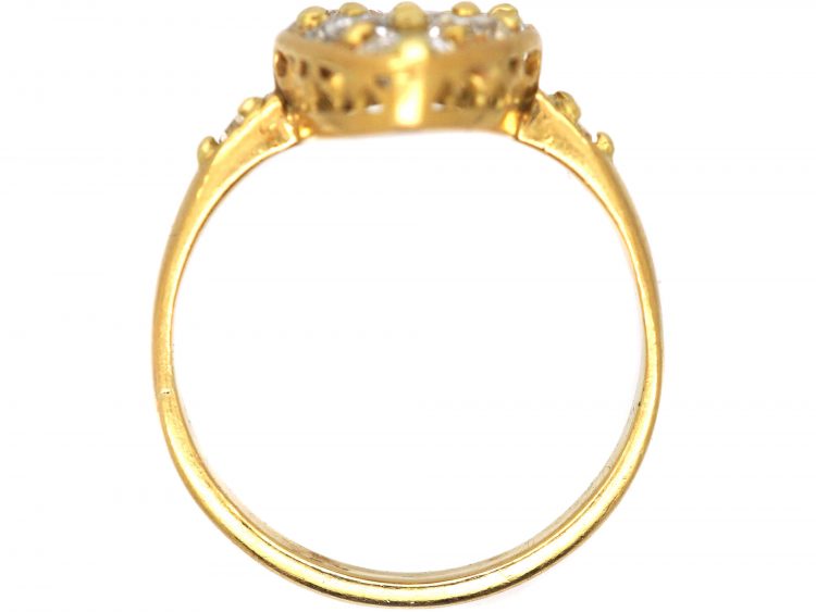 Victorian 18ct Gold Marquise Ring set with Diamonds