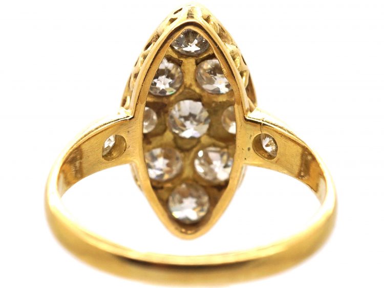 Victorian 18ct Gold Marquise Ring set with Diamonds