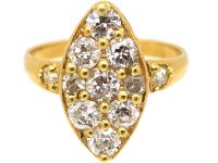 Victorian 18ct Gold Marquise Ring set with Diamonds