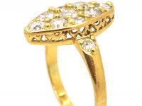 Victorian 18ct Gold Marquise Ring set with Diamonds