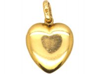 Victorian 15ct Gold Engraved Heart Shaped Pendant