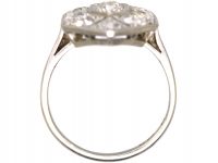 Art Deco Iridium & Platinum Hexagonal Ring set with Diamonds
