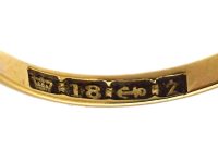 Victorian 18ct Gold Cabochon Turquoise & Diamond Three Stone Ring