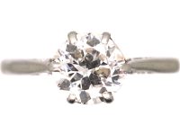 Early 20th Century Platinum Diamond Solitaire Ring