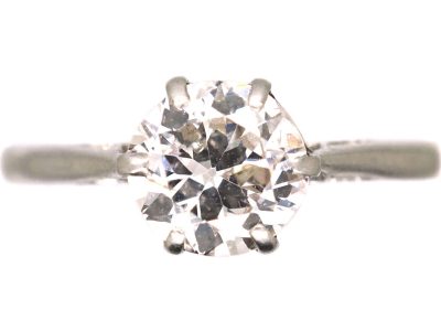 Early 20th Century Platinum Diamond Solitaire Ring