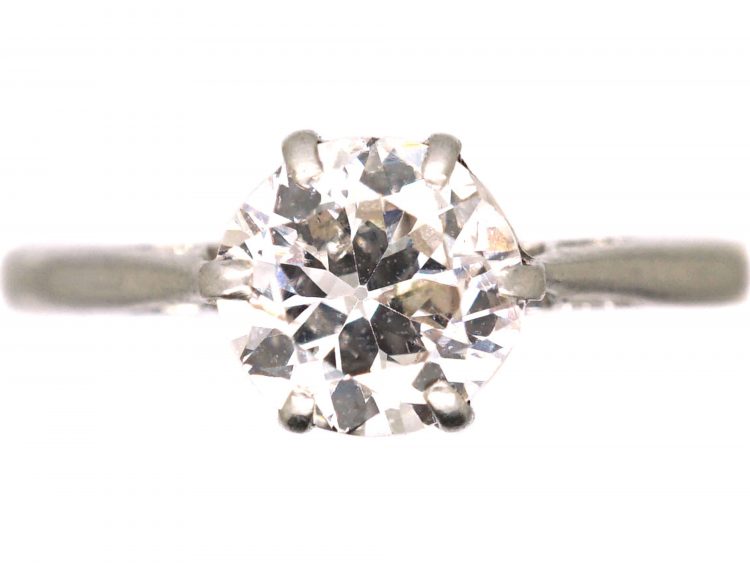 Early 20th Century Platinum Diamond Solitaire Ring