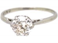 Early 20th Century Platinum Diamond Solitaire Ring