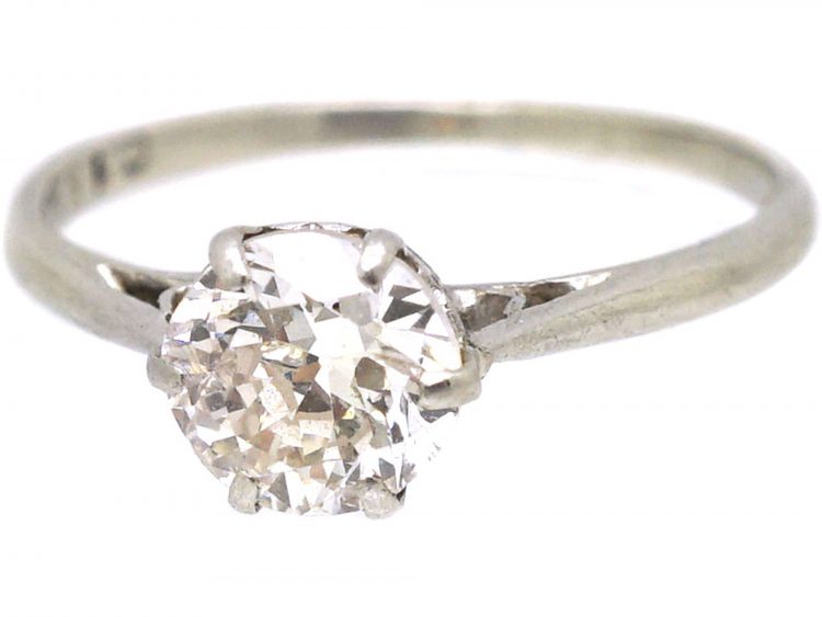 Early 20th Century Platinum Diamond Solitaire Ring
