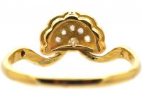 Art Deco 18ct Gold & Platinum Fan Shaped Ring set with Diamonds