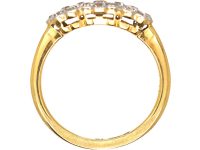 Edwardian 18ct Gold & Platinum Triple Cluster Ring set with Diamonds