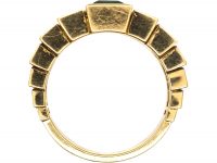 Modernist 18ct Gold Geometric Ring set with an Emerald