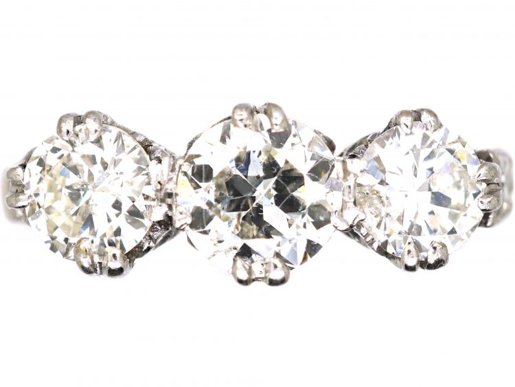 Early 20th Century, 18ct Gold & Platinum Three Stone Diamond Ring