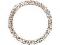 Art Deco Platinum & Diamond Eternity Ring with Engraved Sides