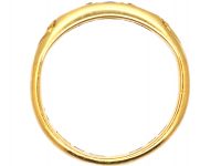 Victorian 18ct Gold, Sapphire & Diamond Three Stone Boat Shaped Ring