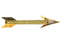 Retro 18ct Gold Green Tourmaline & Diamond Arrow Brooch in Original Case