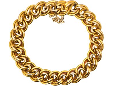 Early 20th Century French 18ct Gold Fancy Curb Bracelet