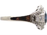 Art Deco Platinum & 18ct White Gold, Sapphire & Diamond Ring