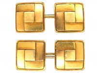 Art Deco 18ct Gold Geometric Cufflinks made by Cartier, Paris