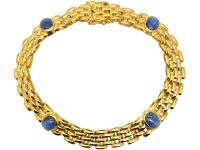 Retro 18ct Gold Bracelet set with Four Cabochon Sapphires