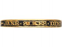 Georgian 18ct Gold & Black Enamel Mourning Ring
