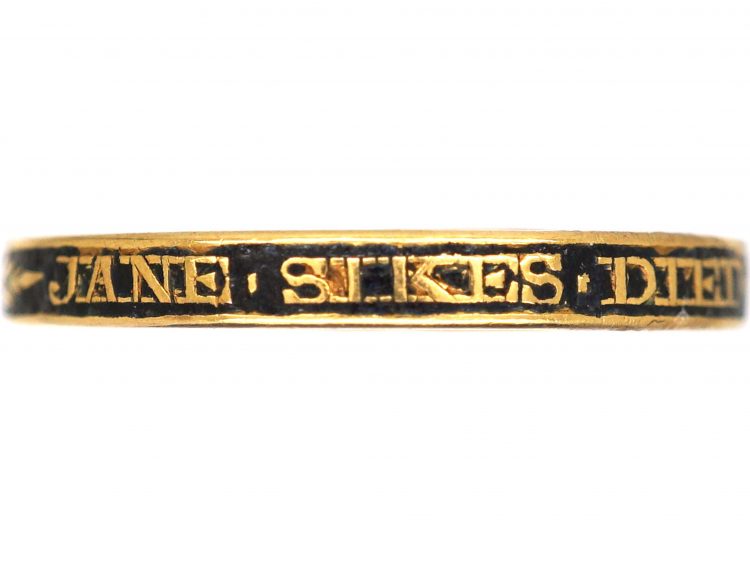 Georgian 18ct Gold & Black Enamel Mourning Ring