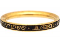 Georgian 18ct Gold & Black Enamel Mourning Ring