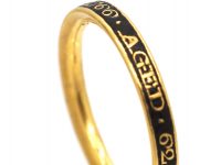 Georgian 18ct Gold & Black Enamel Mourning Ring