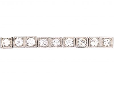 Art Deco Platinum Tennis Bracelet set with Diamonds