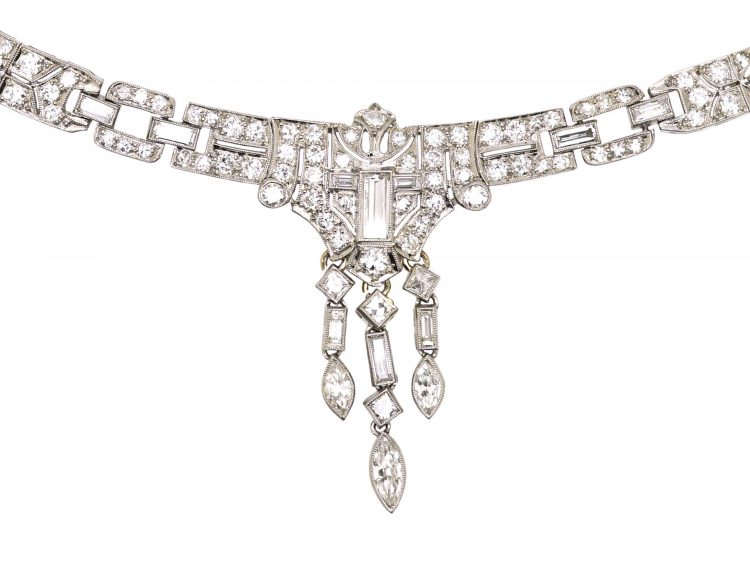 Art Deco Platinum & Diamond Necklace