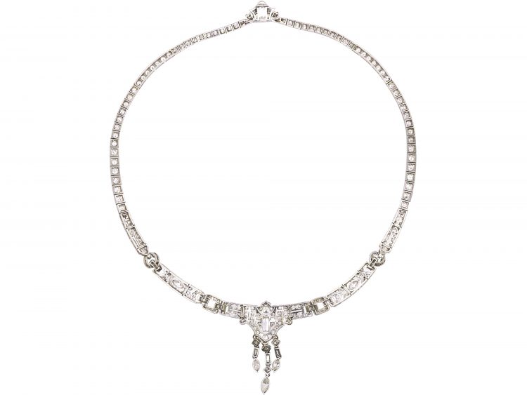 Art Deco Platinum & Diamond Necklace