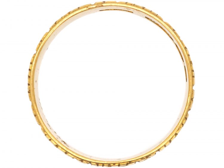Victorian 18ct Gold Engraved Wedding Ring