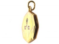 Art Deco 18ct Gold Octagonal Locket set with Diamonds