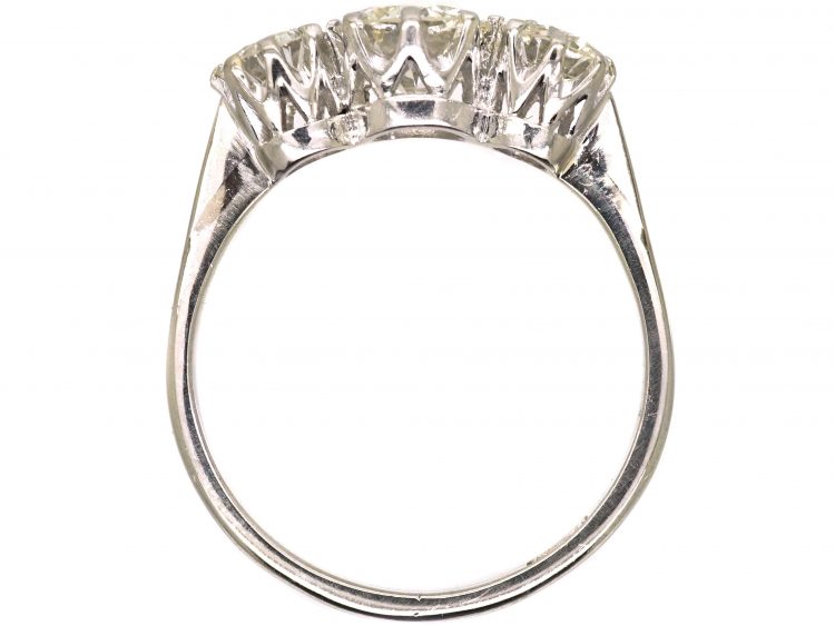 Mid Century Platinum Three Stone Diamond Ring