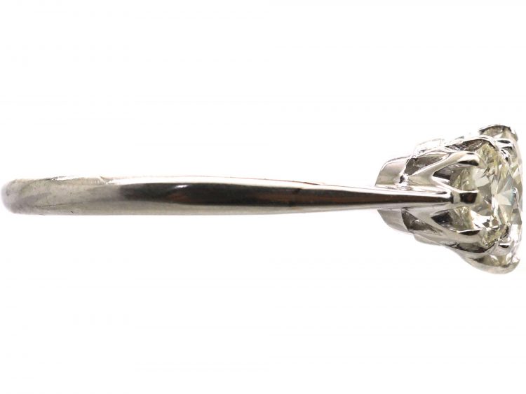 Mid Century Platinum Three Stone Diamond Ring