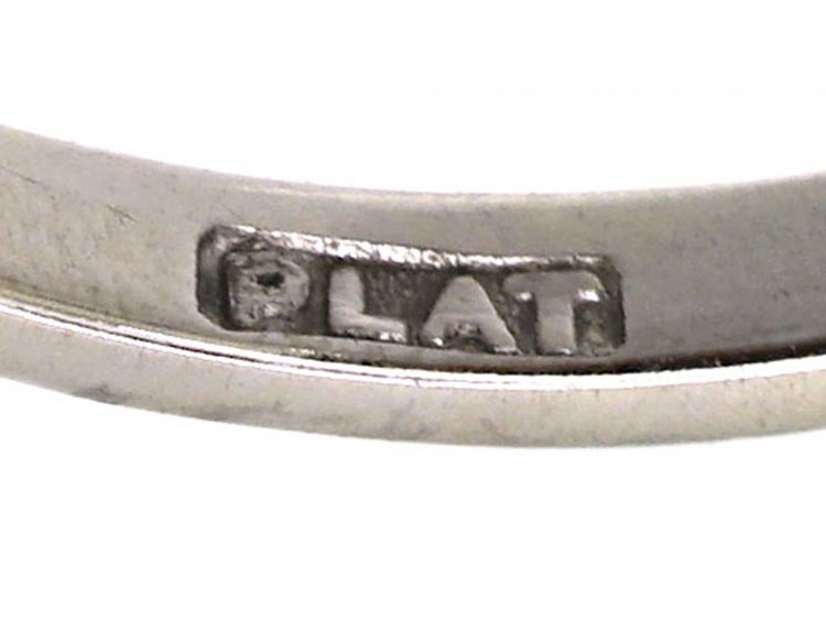 Mid Century Platinum Three Stone Diamond Ring