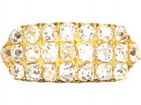 Edwardian 18ct Gold Three Row Old Mine Cut Diamond Ring by Alabaster & Wilson