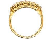 Edwardian 18ct Gold Three Row Old Mine Cut Diamond Ring by Alabaster & Wilson